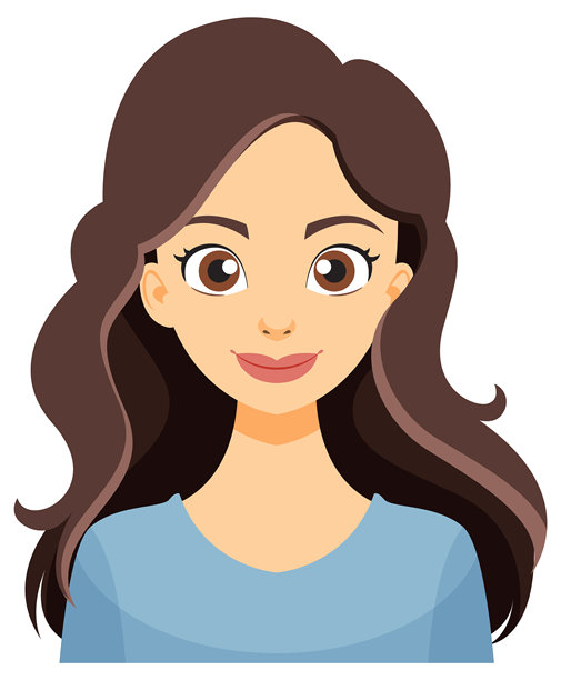 长发女性的插图图片下载