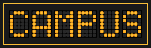 黑色背景上的“校园”字样橙色LED banner图片下载