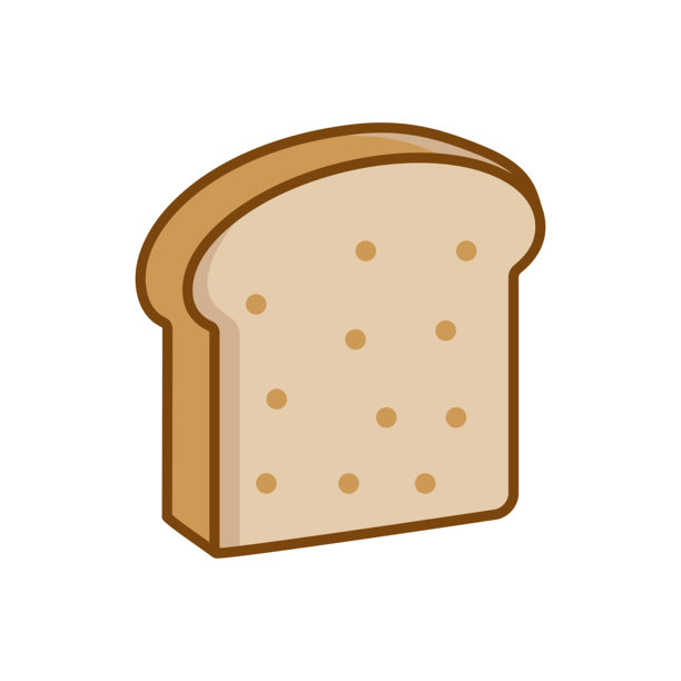 白色背景上的面包图标矢量设计模板图片下载