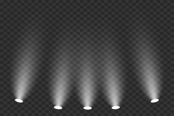 明亮的白光场景。聚光灯效果和讲台。图片下载