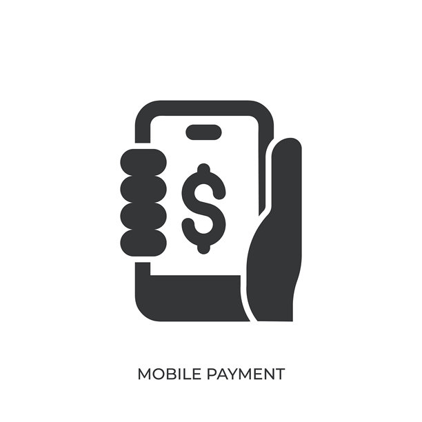 移动支付图标，简洁、像素完美且现代风格，适用于任何场合。图片下载