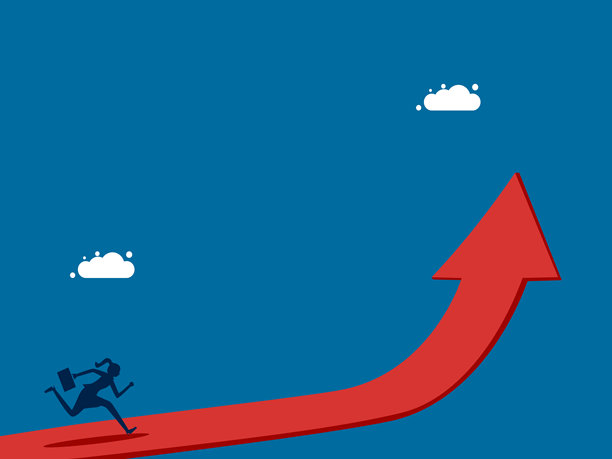 在事业上不断进步和成长的女商人图片下载