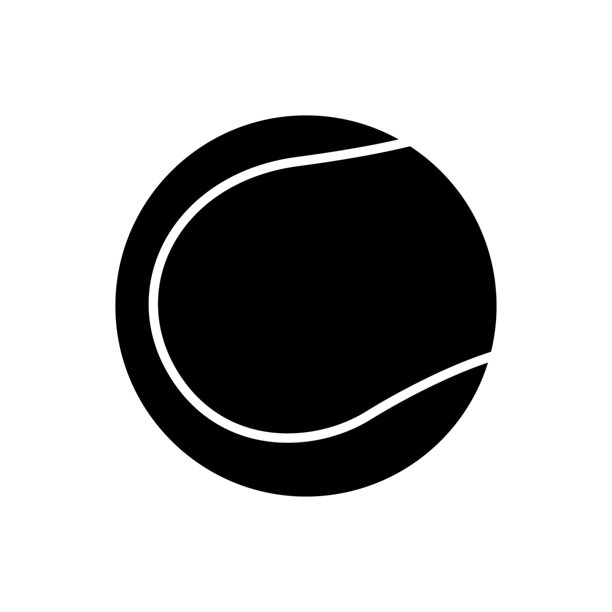 网球图标矢量设计模板，简单而干净图片下载