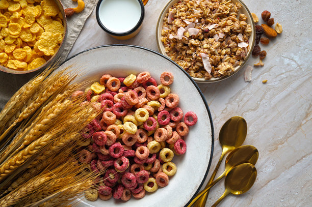燕麦粥、玉米片、谷物、麦片、麦片混合、格兰诺拉麦片图片下载
