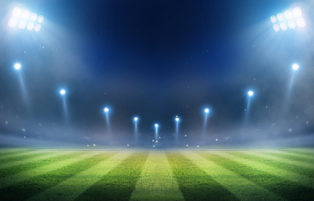 夜晚的灯光和体育场3D渲染图片下载