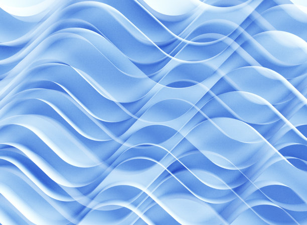 具有3D抽象扁平波浪形状效果的蓝色背景图片下载