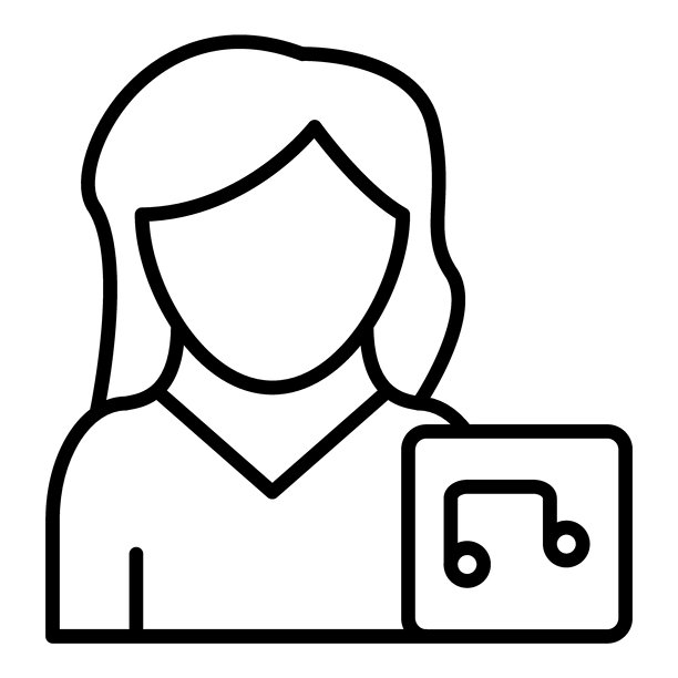 女性音乐教师图标风格图片下载