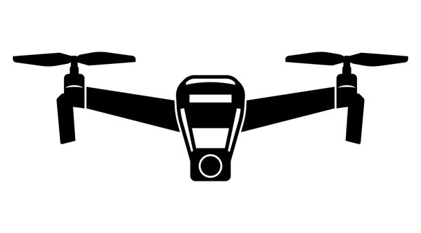 现代无人机设计的黑色剪影图片下载