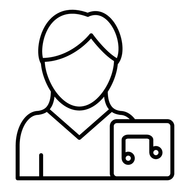 男性音乐教师图标风格图片下载