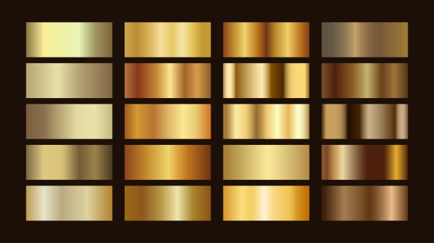 金属渐变箔背景。金色、青铜、黄铜矢量模板图片下载