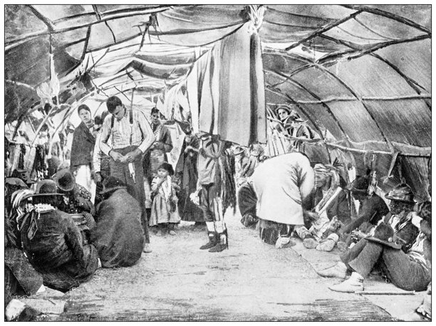 美国历史地标：威斯康星州凯什纳的土著医药舞蹈图片下载