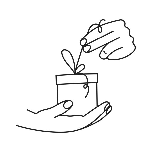 手势打开礼品盒图片下载