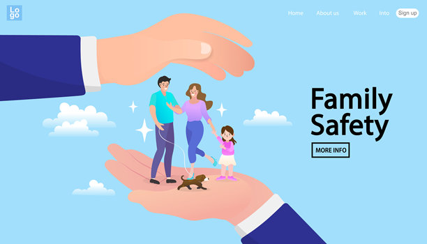 儿童家庭保护海报图片下载