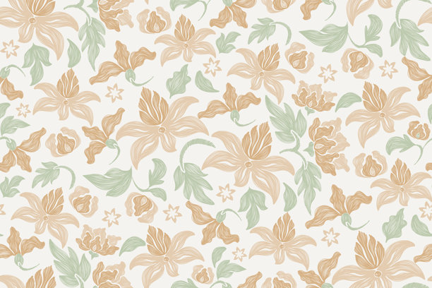 民族花卉图案复古无缝伊卡特刺绣纹理民族蜡染花卉图案设计剪影矢量插图。图片下载