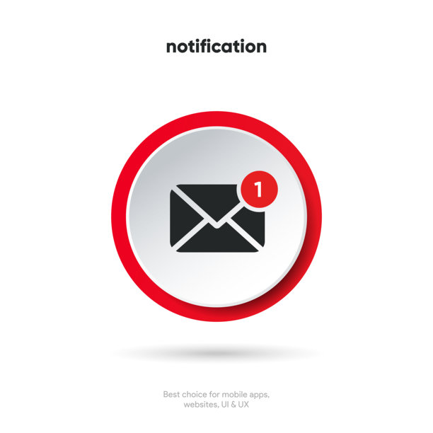 逼真智能手机模型上的新消息通知概念，新电子邮件弹出，打开消息，聊天、邮件、帖子符号，适用于UI UX网站图片下载