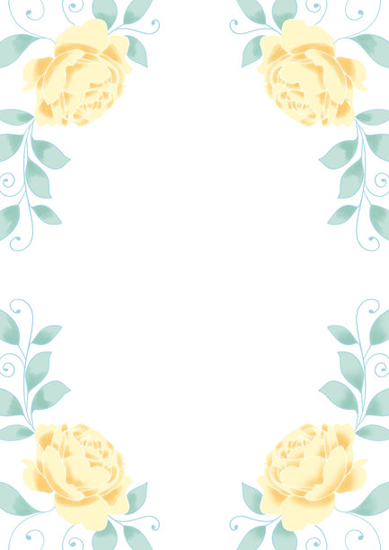 可爱的黄色玫瑰花框图片下载