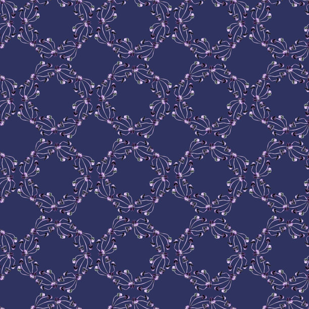 无缝图案，紫色蘑菇。蓝色背景上的魔法蘑菇水彩插图，采用逼真的风格。万圣节印刷品和童话故事的模板设计元素。图片下载