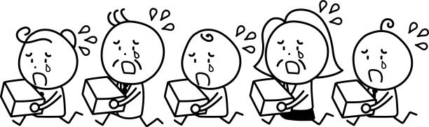 人们哭泣着奔跑，拖着行李 / 插图素材（矢量插图）图片下载