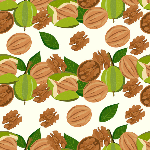 胡桃无缝图案图片下载