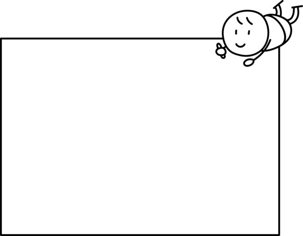 一个男孩躺着在一大张纸上画画和写字（插图素材，矢量插图）图片下载