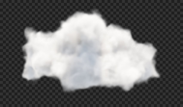 具有雾或烟的透明特效，白色云矢量素材图片下载
