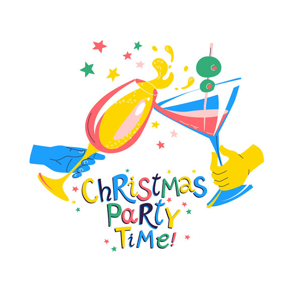 圣诞新年前夜干杯欢乐节日矢量素材图片下载