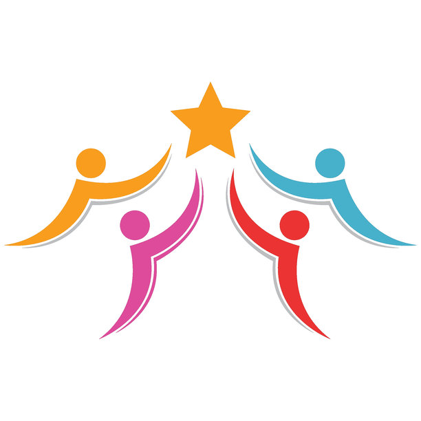 社区关怀logo模板设计，团结关怀创意插画图片下载