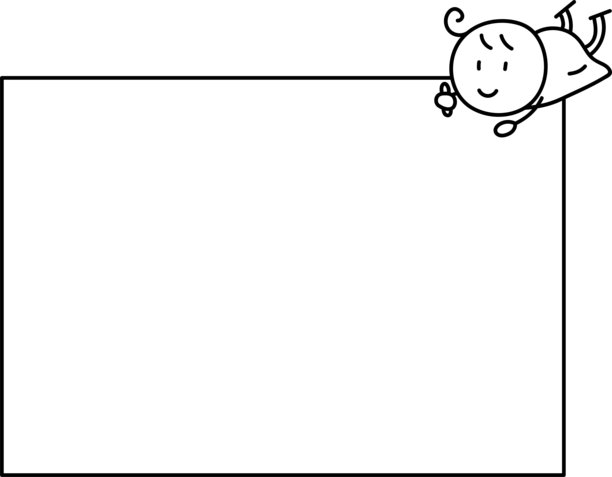 一个女孩躺着在一大张纸上画画和写字（插图素材，矢量插图）图片下载