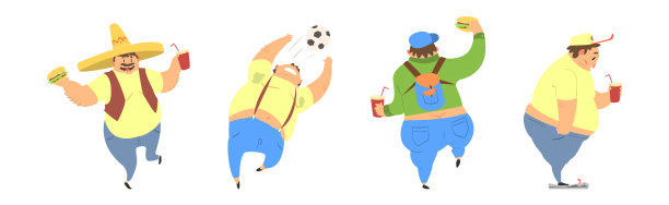 挺着大肚子的有趣男人矢量素材图片下载