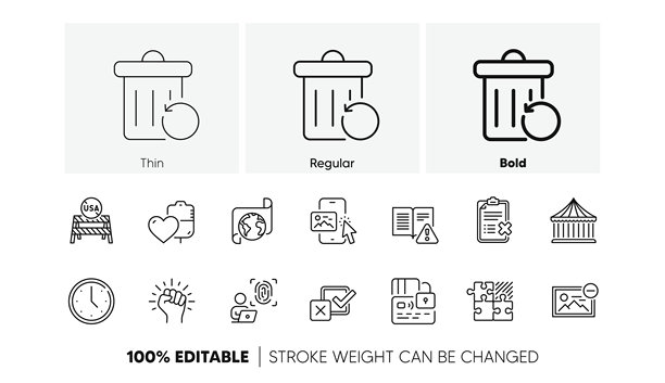电脑指纹、拼图游戏和授权线图标矢量素材图片下载