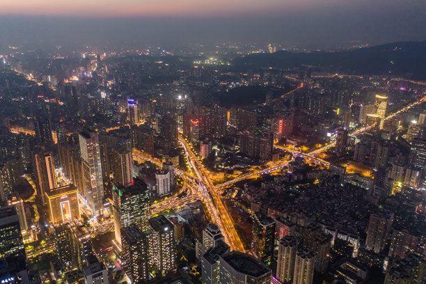 广州城市天际线的航拍照片，珠江新城，广东，中国，亚洲。图片下载