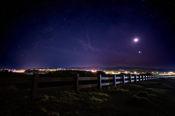这张照片是在基阿马海边拍摄的，展示了夜景和星空。图片下载