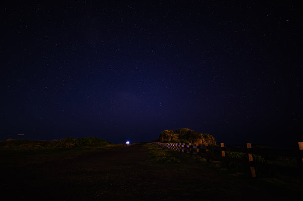 这张照片是在基阿马海边拍摄的，展现了夜景和星空。图片下载