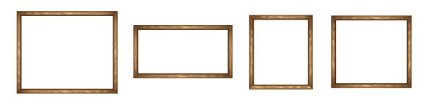 一套带渐变效果的木质相框，用于放置图片和照片。图片下载