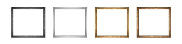 一套用于照片和画作的装饰性木质和金属框架。图片下载