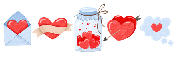 情人节爱心手绘元素素材图片下载