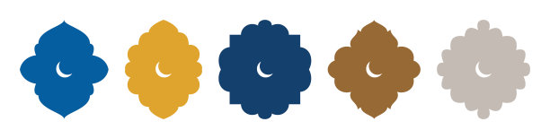 伊斯兰斋月穆巴拉克风格窗户、拱门和新月矢量素材图片下载