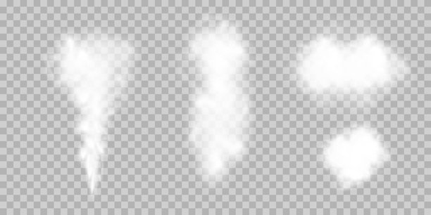 雾或烟隔离透明特效。白色矢量云，雾或烟雾背景。矢量素材图片下载