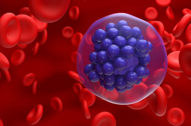 弥漫性大B细胞淋巴瘤（DLBCL）- 近距离3D插图图片下载