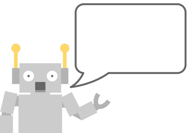 可爱的机器人插图与对话气泡素材图片下载