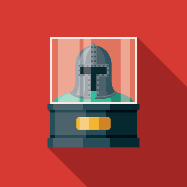 中世纪盔甲在陈列柜博物馆图标图片下载