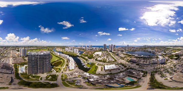 佛罗里达州哈兰代尔海滩的Slate公寓大楼360度VR航拍照片图片下载