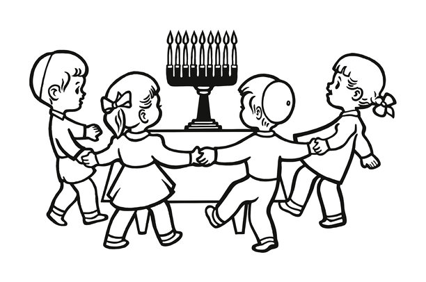 四个孩子在烛台周围玩耍图片下载