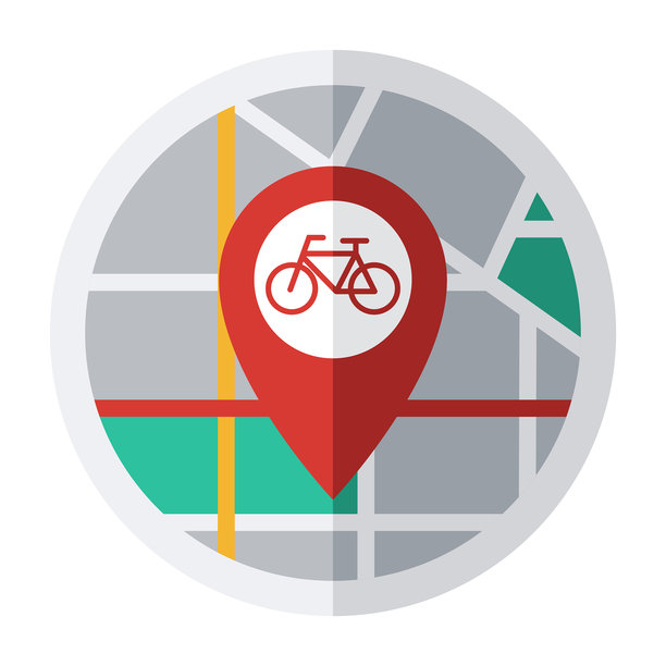 自行车路径地图引脚图标图片下载