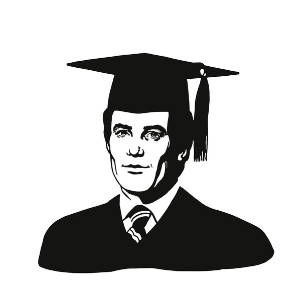 男人在毕业帽和长袍图片下载