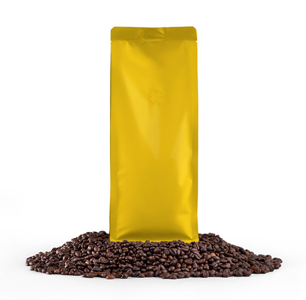 带拉链的锡纸塑料包装袋，宠物食品或烘焙咖啡豆或茶叶种子，白色背景隔离样机，3D渲染，3D图图片下载