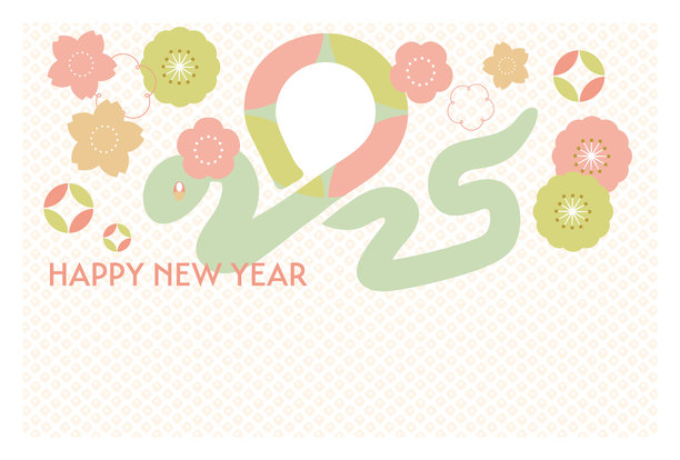 可爱蛇照片框新年贺卡明信片模板图片下载