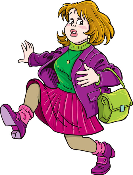 一个女人在逃跑。图片下载