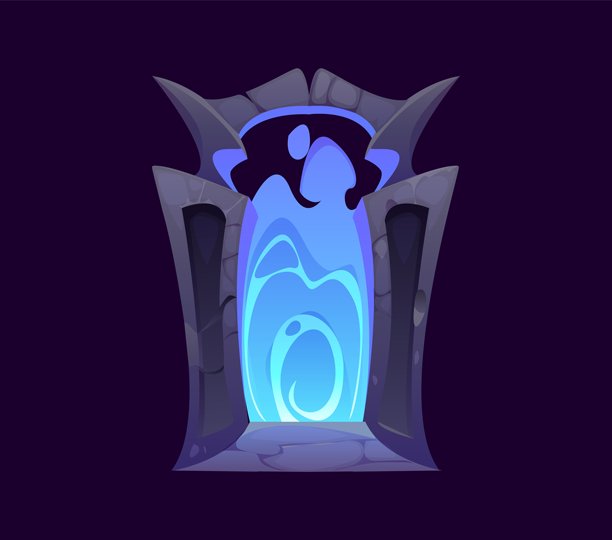 魔法传送门，幻想石拱门，游戏素材图片下载