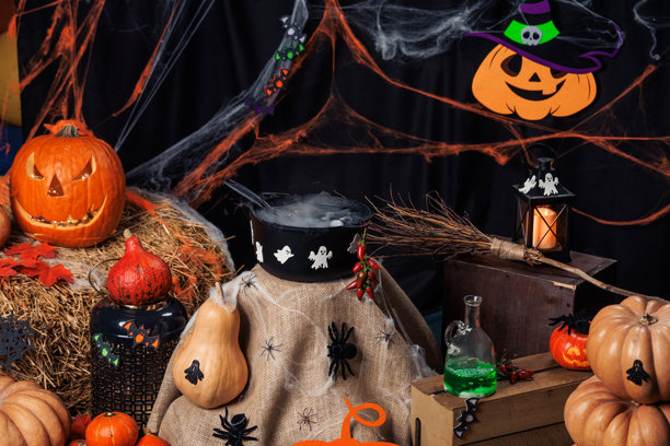 万圣节的照片区装饰。图片下载